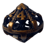 Würfel Stube W10 Oktopus Metallwürfel (Ancient Gold mit goldenen Nummern) - 18mm