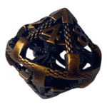 Würfel Stube W10 Oktopus Metallwürfel (Ancient Gold mit goldenen Nummern) - 18mm