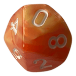 Würfel Stube W10 Perlmuttwürfel Set in Orange & Gelb