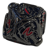 Würfel Stube W10 Totenkopf Metallwürfel (Schwarz mit roten Nummern) - 18mm