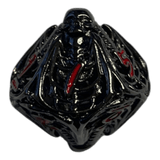 Würfel Stube W10 Totenkopf Metallwürfel (Schwarz mit roten Nummern) - 18mm
