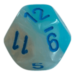 Chessex W12 Chessex Gemini Pearl Turquoise White/Blue