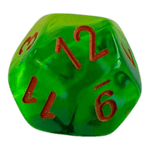 Chessex W12 Chessex Gemini Plasma Green/Teal/Orange