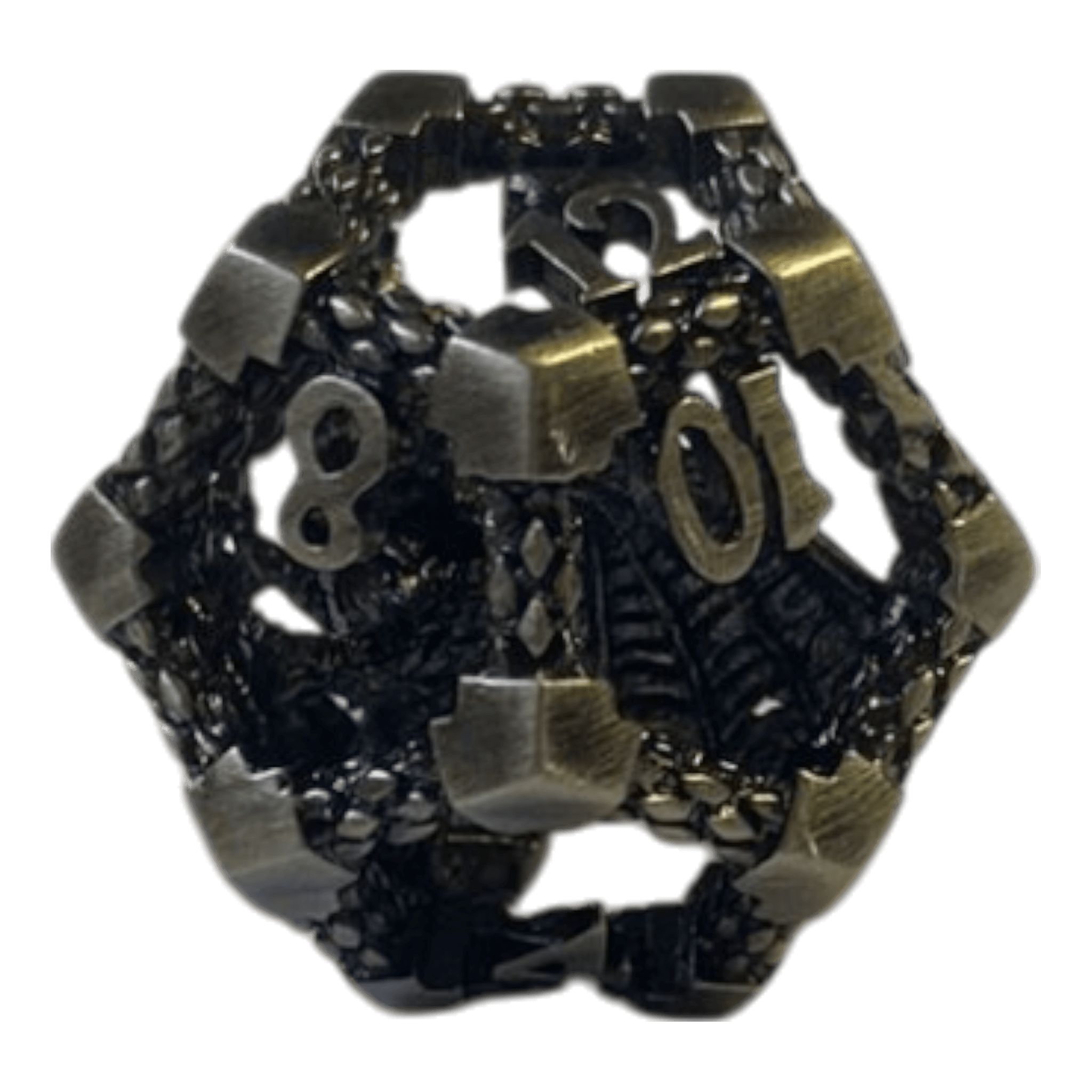 Würfel Stube W12 Drachenwürfel aus Antiken Silber  - 18mm