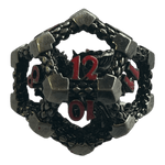 Würfel Stube W12 Drachenwürfel (Nickel mit roten Nummern) - 18mm