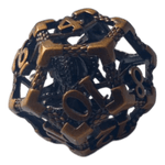 Würfel Stube W12 Oktopus Metallwürfel (Ancient Gold mit goldenen Nummern) - 18mm