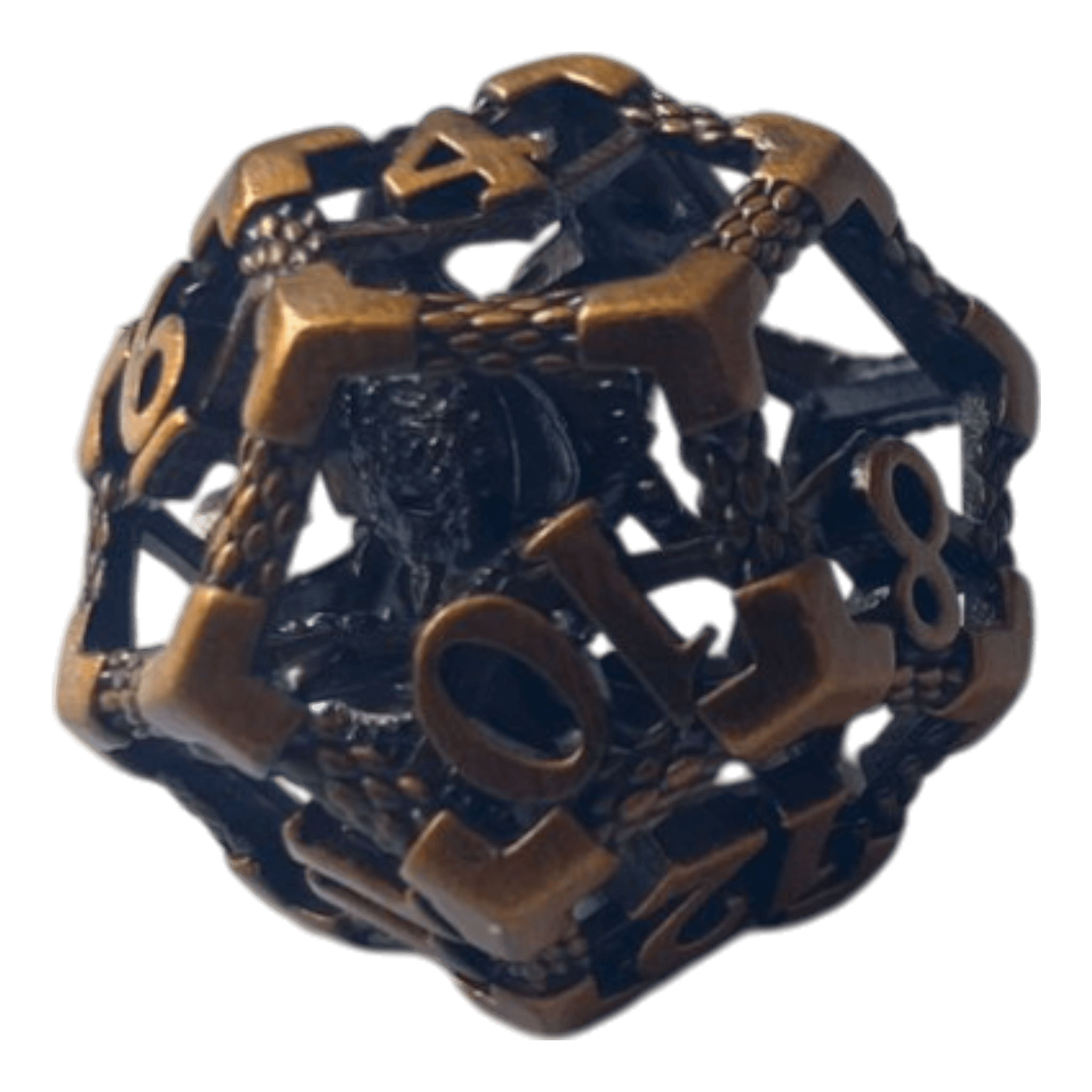 Würfel Stube W12 Oktopus Metallwürfel (Ancient Gold mit goldenen Nummern) - 18mm