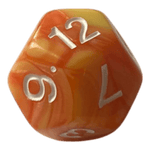 Würfel Stube W12 Perlmuttwürfel Set in Orange & Gelb