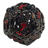 Würfel Stube W12 Totenkopf Metallwürfel (Schwarz mit roten Nummern) - 18mm