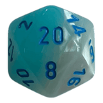 Chessex W20 Chessex Gemini Pearl Turquoise White/Blue