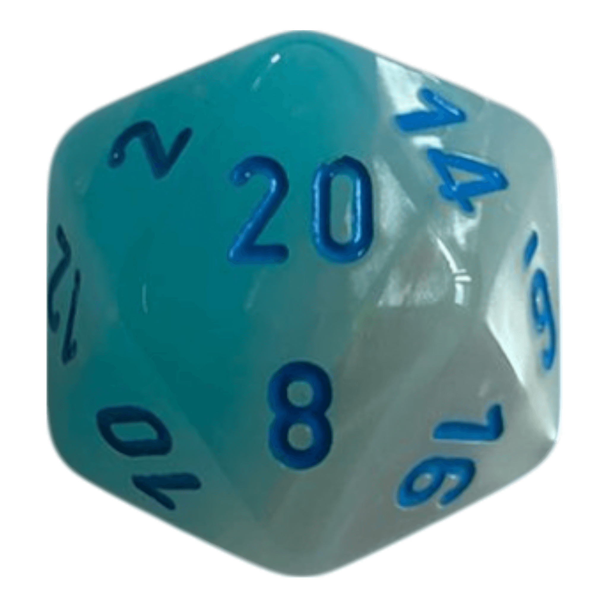 Chessex W20 Chessex Gemini Pearl Turquoise White/Blue