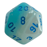 Chessex W20 Chessex Gemini Pearl Turquoise White/Blue