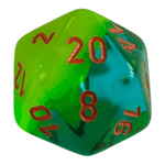 Chessex W20 Chessex Gemini Plasma Green/Teal/Orange
