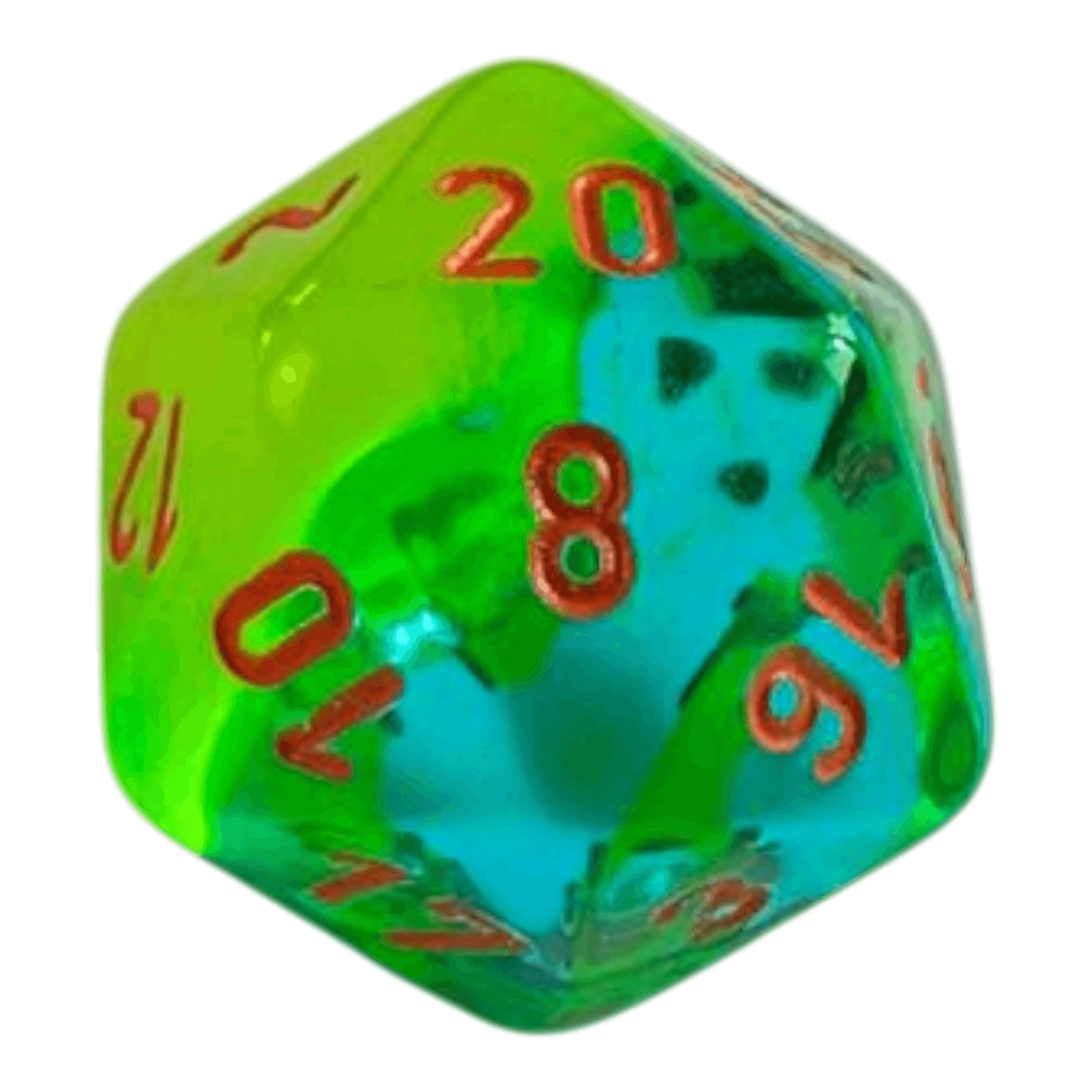 Chessex W20 Chessex Gemini Plasma Green/Teal/Orange