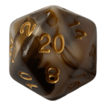 Würfel Stube W20 Marmorierter Würfel in Chocolate & Rosa - 16mm
