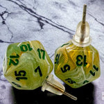 Würfel Stube W20 Ohrring-Stecker Marble Green