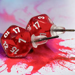 Würfel Stube W20 Ohrring-Stecker Translucent Red