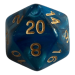 Philos W20 Perlmutt Würfel in Blau/Schwarz