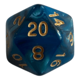 Philos W20 Perlmutt Würfel in Blau/Schwarz