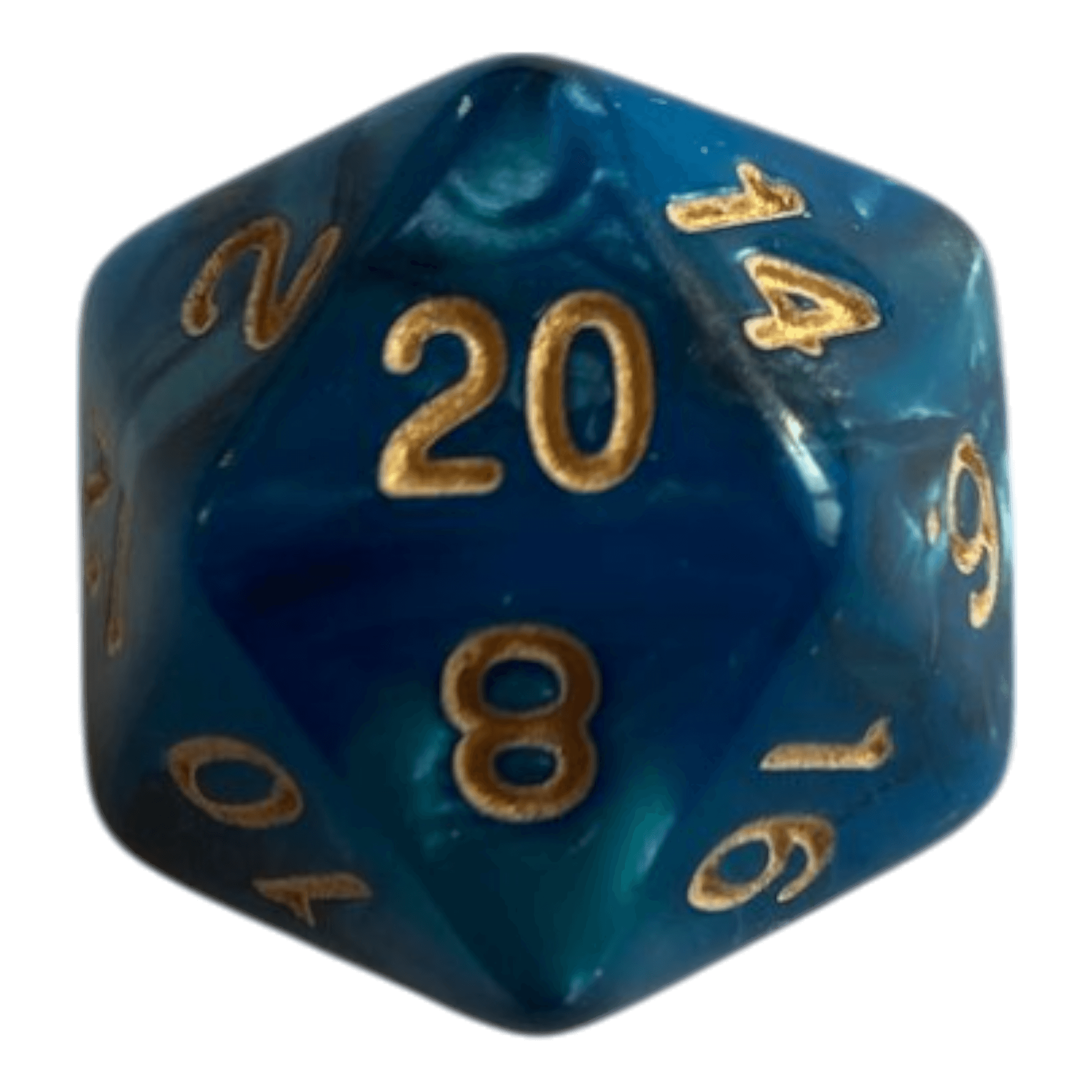 Philos W20 Perlmutt Würfel in Blau/Schwarz