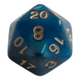 Philos W20 Perlmutt Würfel in Blau/Schwarz