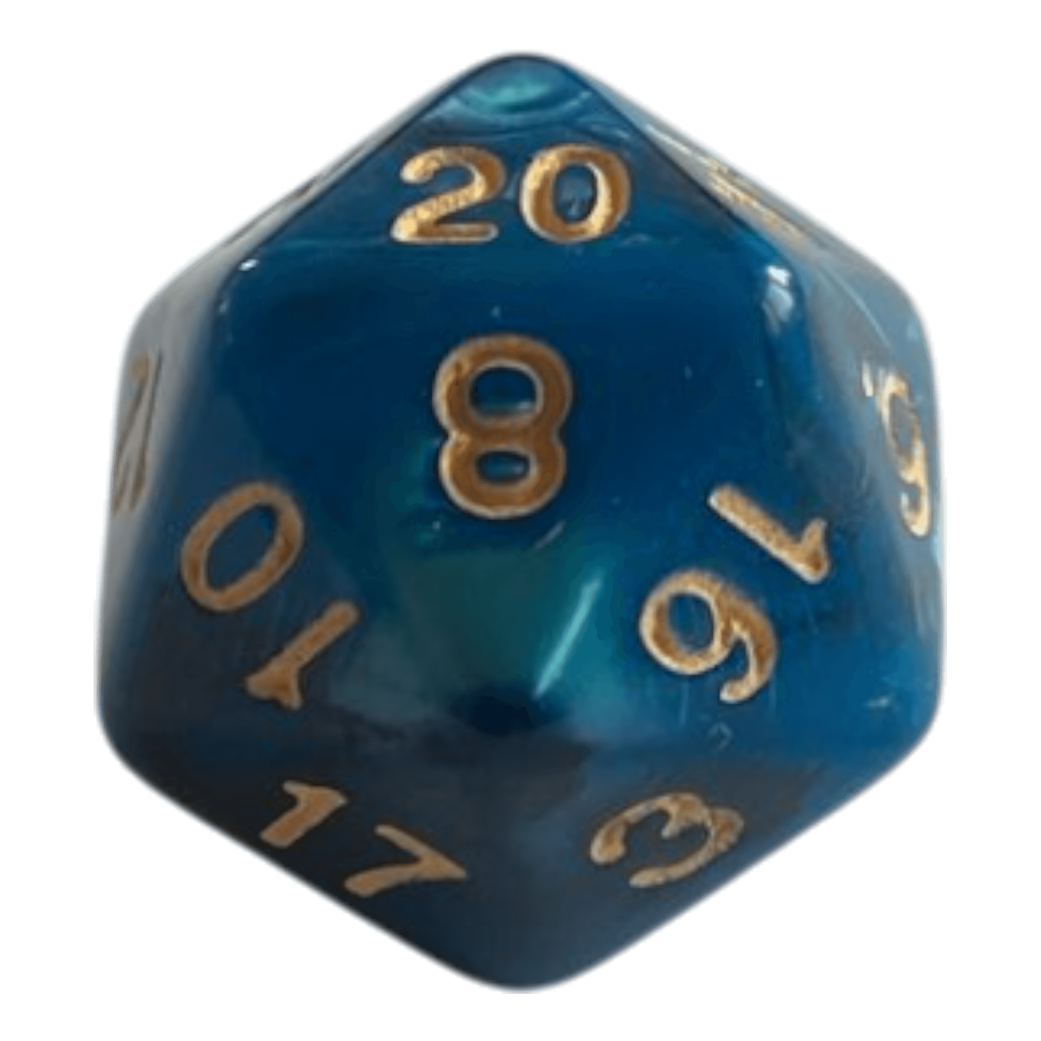 Philos W20 Perlmutt Würfel in Blau/Schwarz