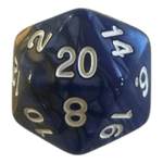 Würfel Stube W20 Perlmuttwürfel in Blau & Gold