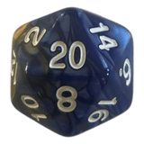 Würfel Stube W20 Perlmuttwürfel in Blau & Gold