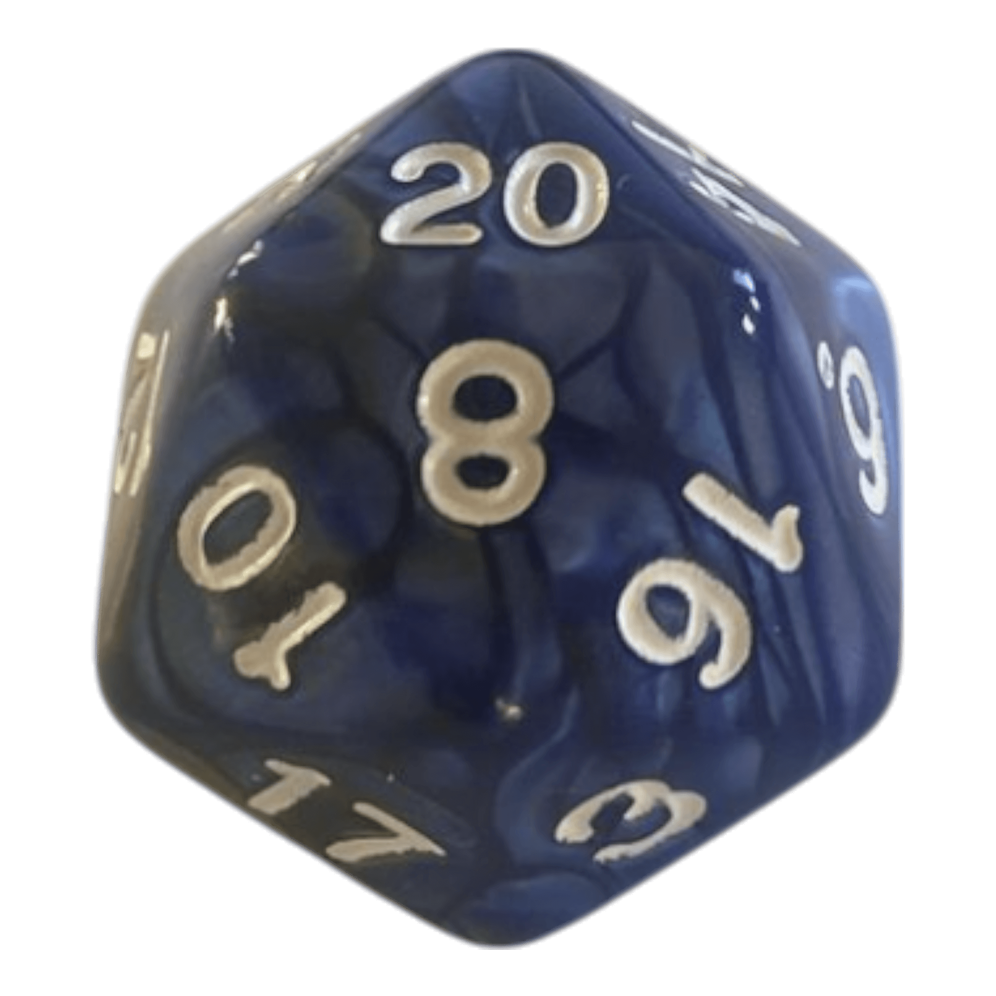 Würfel Stube W20 Perlmuttwürfel in Blau & Gold