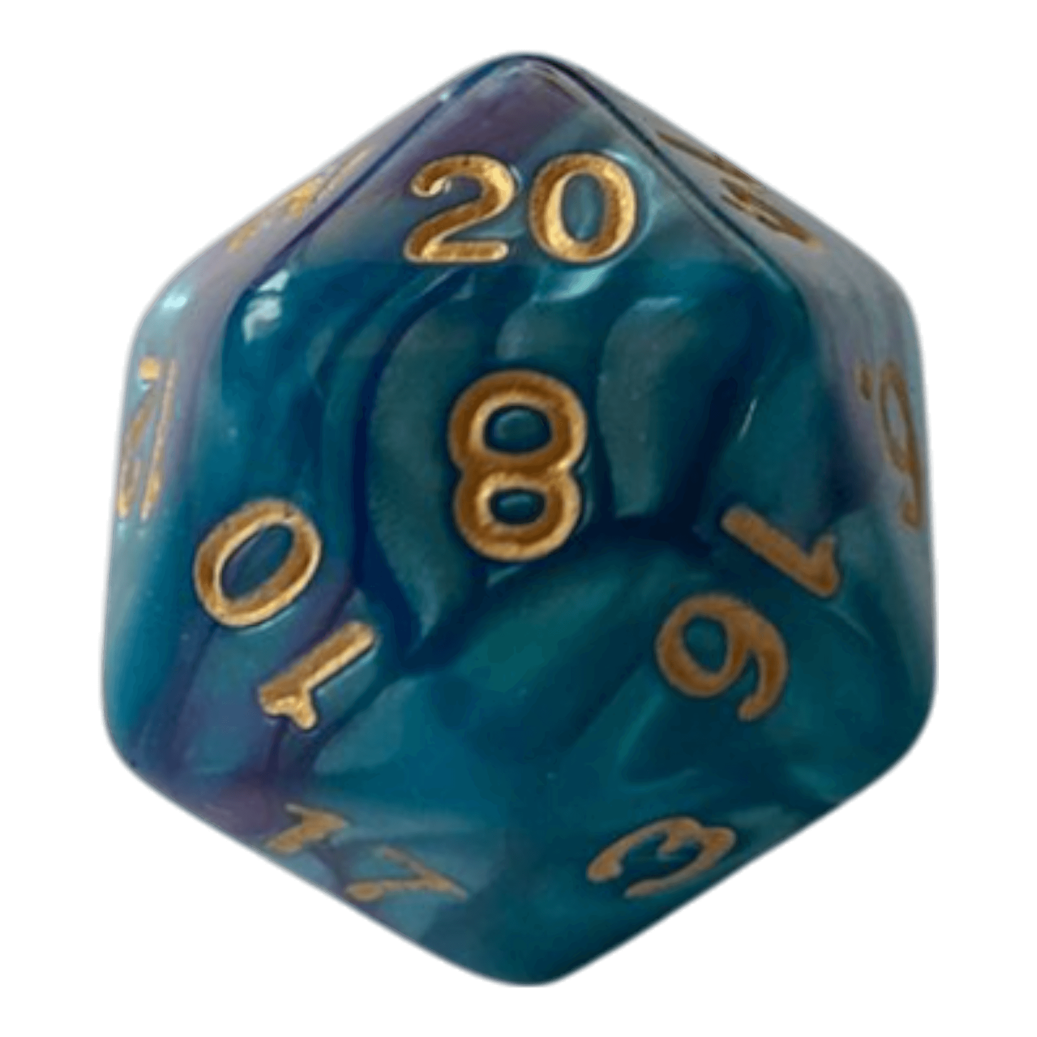 Würfel Stube W20 Perlmuttwürfel in Blau & Lila