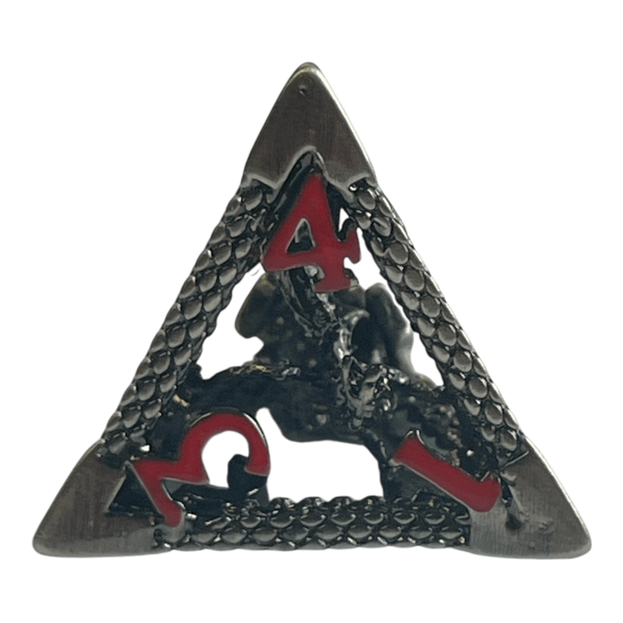 Würfel Stube W4 Drachenwürfel (Nickel mit roten Nummern) - 18mm
