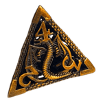 Würfel Stube W4 Metallwürfel mit fliegenden Drachen - Gold  - 18mm