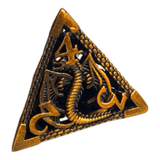 Würfel Stube W4 Metallwürfel mit fliegenden Drachen - Gold  - 18mm