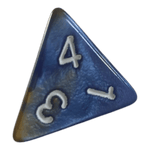 Würfel Stube W4 Perlmuttwürfel in Blau & Gold