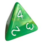 Würfel Stube W4 Perlmuttwürfel in Grün & Gelb