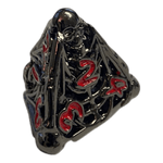 Würfel Stube W4 Totenkopf Metallwürfel (Schwarz mit roten Nummern) - 18mm