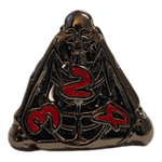 Würfel Stube W4 Totenkopf Metallwürfel (Schwarz mit roten Nummern) - 18mm