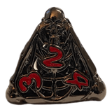 Würfel Stube W4 Totenkopf Metallwürfel (Schwarz mit roten Nummern) - 18mm