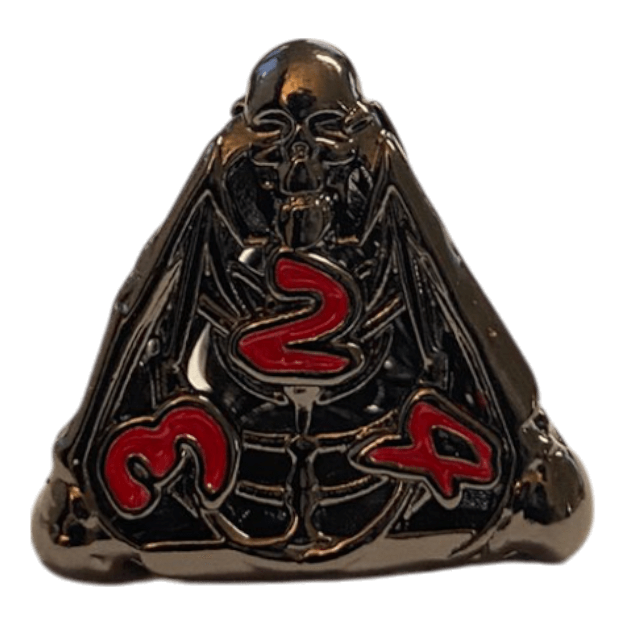 Würfel Stube W4 Totenkopf Metallwürfel (Schwarz mit roten Nummern) - 18mm