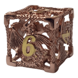 Würfel Stube W6 Drachenwürfel-Set (Kupfer mit goldenen Nummern) - 18mm