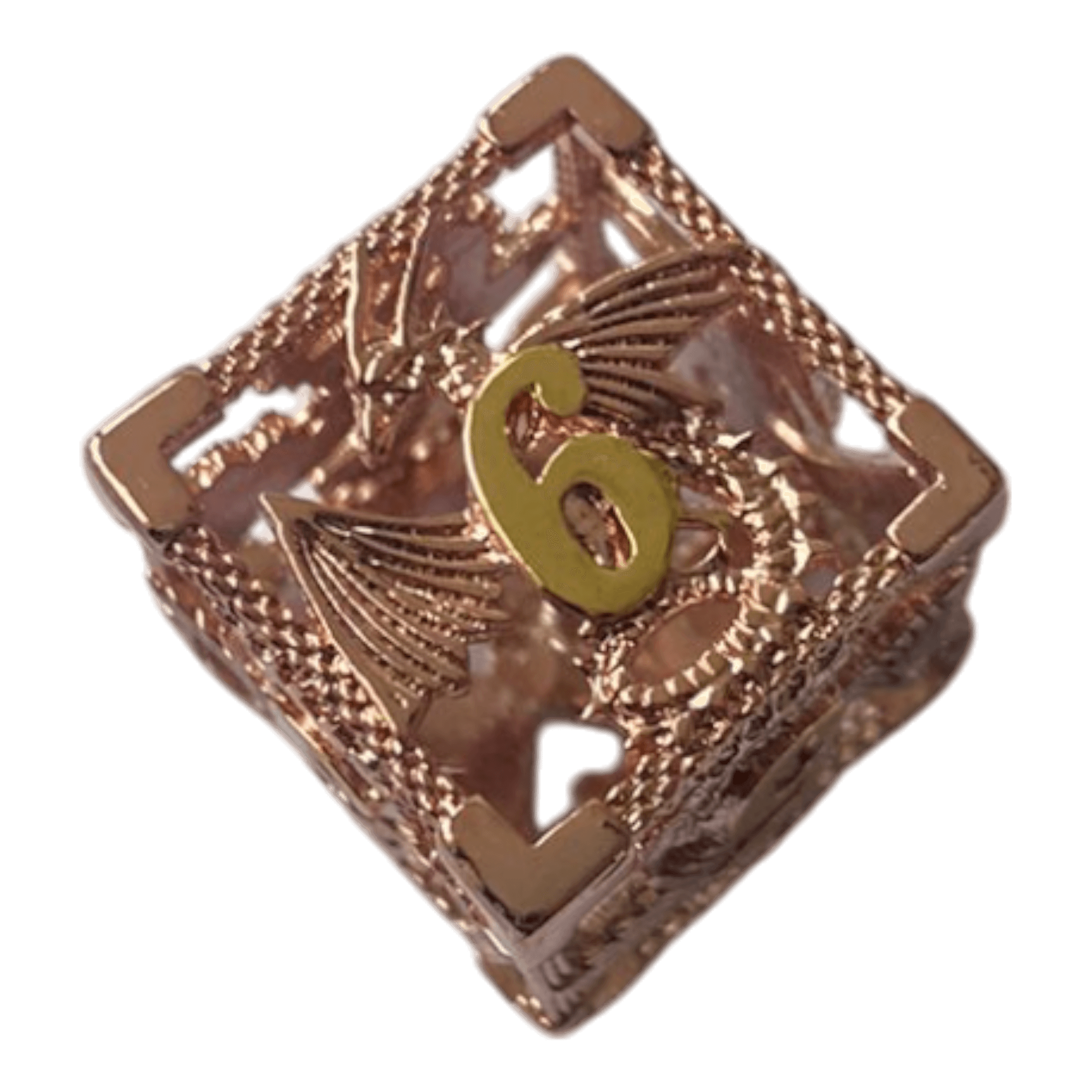 Würfel Stube W6 Drachenwürfel-Set (Kupfer mit goldenen Nummern) - 18mm