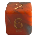 Würfel Stube W6 Marmorierter Würfel in Orange/Grau mit goldenen Zahlen