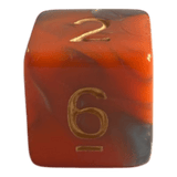 Würfel Stube W6 Marmorierter Würfel in Orange/Grau mit goldenen Zahlen