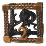 Würfel Stube W6 Oktopus Metallwürfel (Ancient Gold mit goldenen Nummern) - 18mm