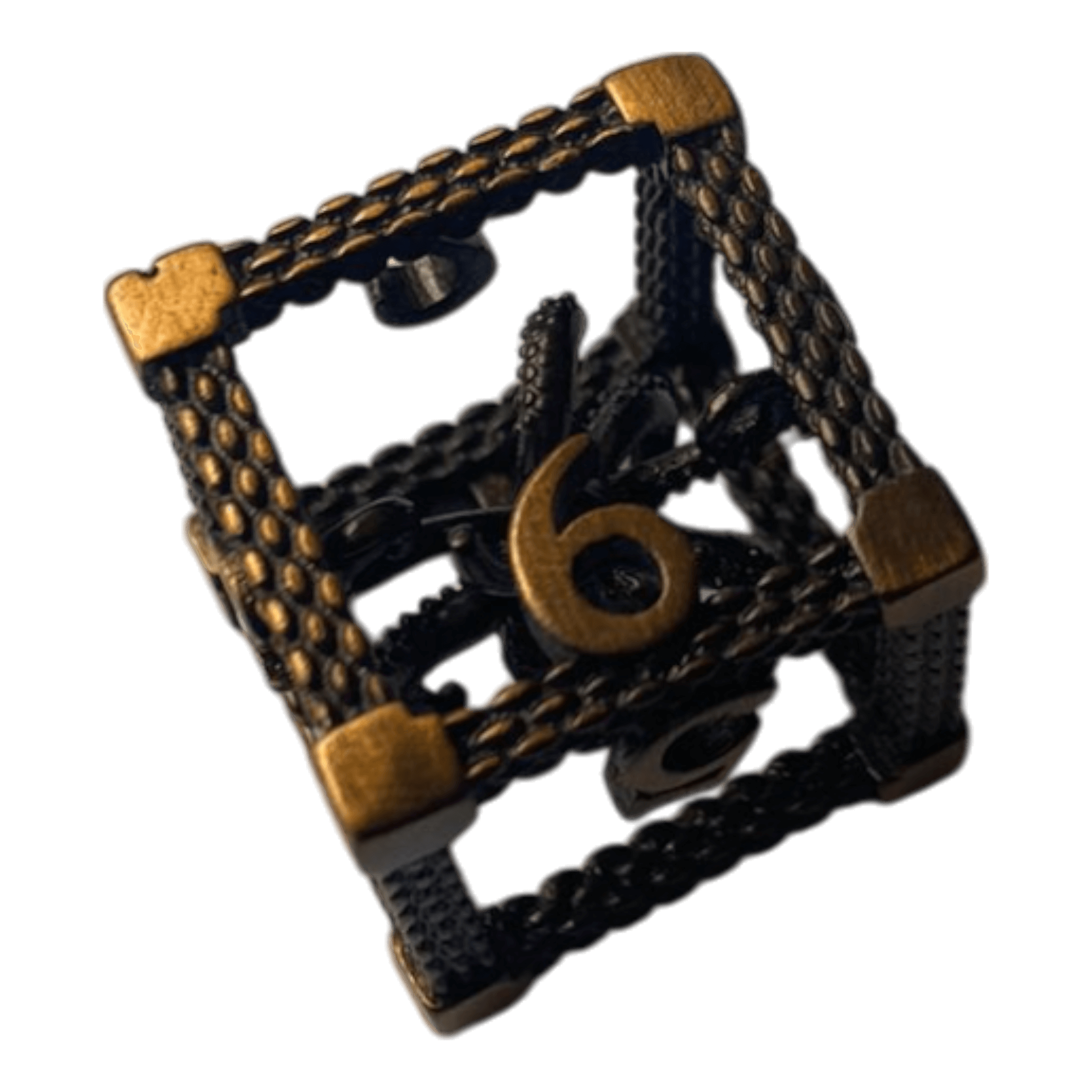 Würfel Stube W6 Oktopus Metallwürfel (Ancient Gold mit goldenen Nummern) - 18mm