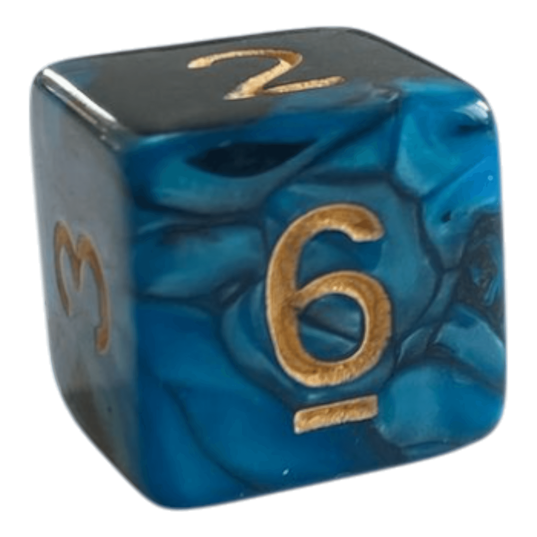 Philos W6 Perlmutt Würfel in Blau/Schwarz
