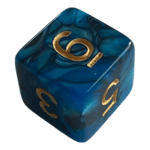 Philos W6 Perlmutt Würfel in Blau/Schwarz