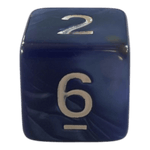 Würfel Stube W6 Perlmuttwürfel in Blau & Gold