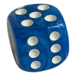 Würfel Stube W6 Perlmuttwürfel in Blau mit weißen Augen