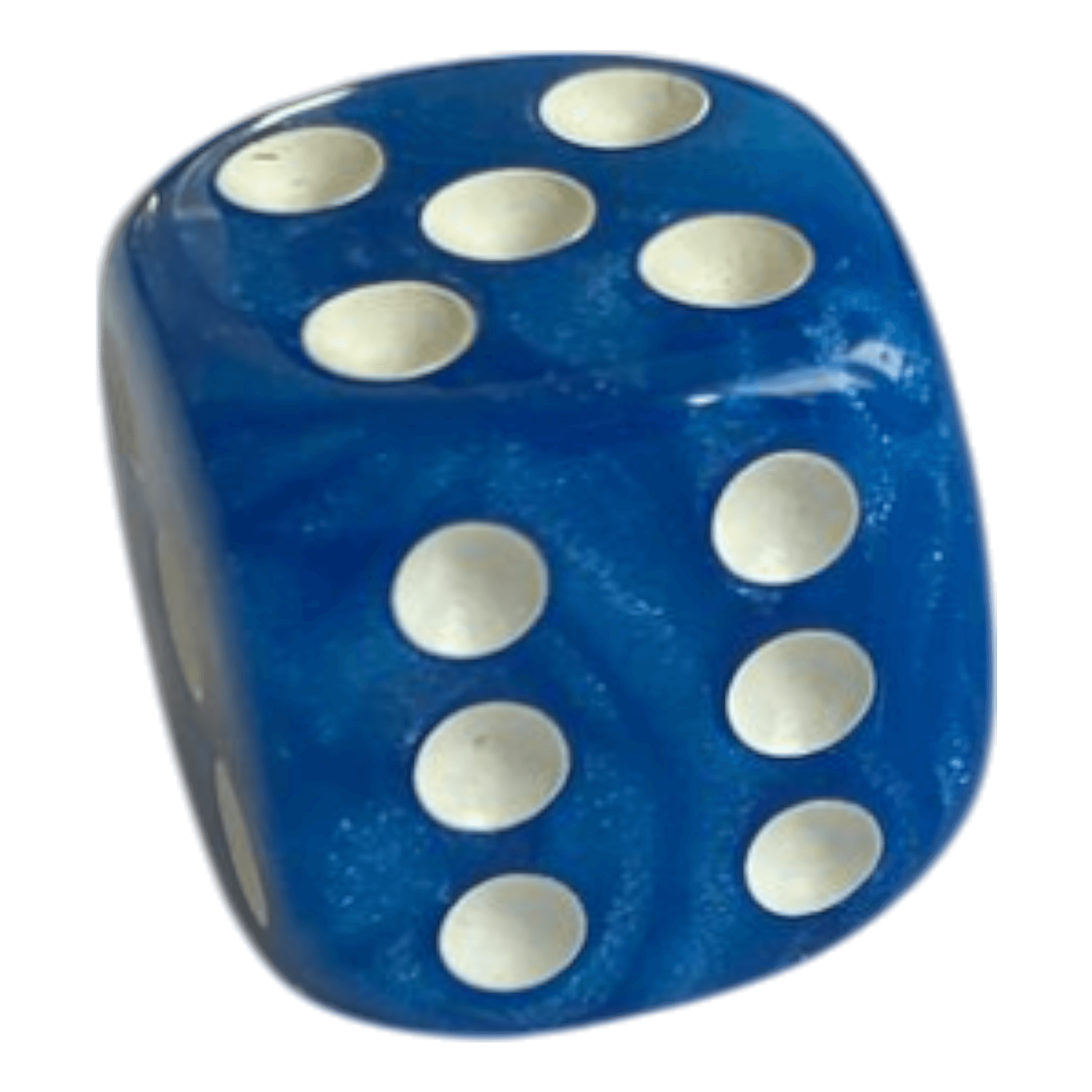 Würfel Stube W6 Perlmuttwürfel in Blau mit weißen Augen